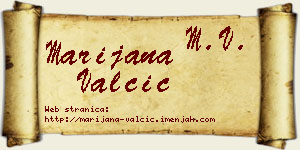 Marijana Valčić vizit kartica